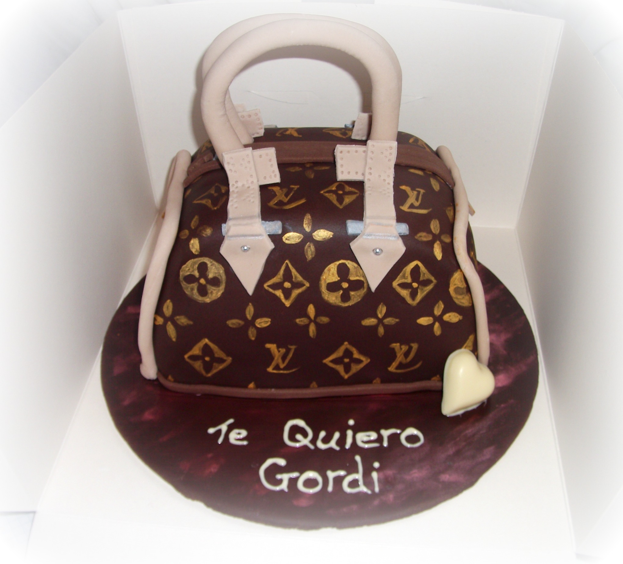 A customer asked for instruction on how to make a Louis Vuitton bag cake  using our printed icing sheets. I thought the best way was to show them so  I