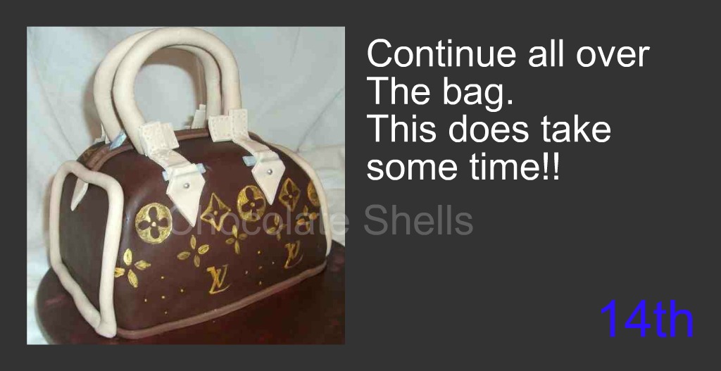 A customer asked for instruction on how to make a Louis Vuitton bag cake  using our printed icing sheets. I thought the best way was to show them so  I